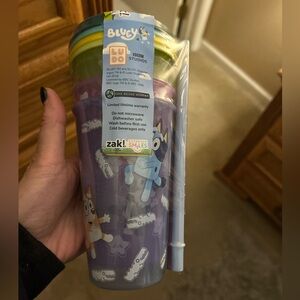 BLUEY Color Changing Tumblers Zak Everyday Smiles 4-Pack With Straws